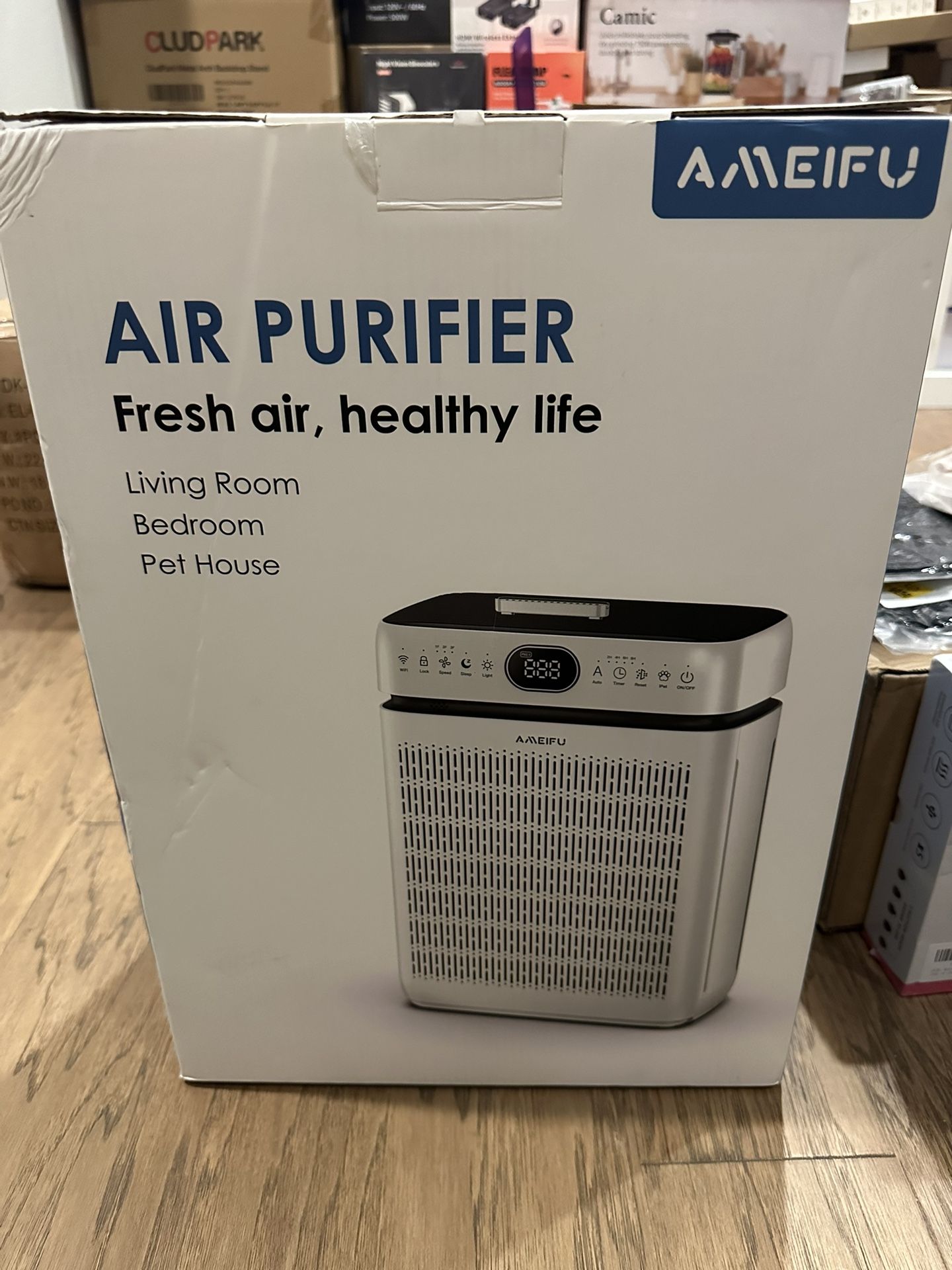 Air Purifiers for Home Large Room 3000 Ft2 with Washable Pre-filter, 3-Stage HEPA Double-Sided Air Purifier, Smart WiFi APP Control, Sleep Mode, Air C
