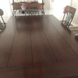 Dining Table Set with 6 Chairs And A Hutch.