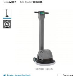 TENNANT Floor Scrubber: 20 in Machine Size, 175 RPM Brush Speed - Max, 48 in Handle Lg, Polyethylene