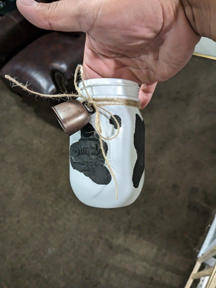 Cow Print Mason Jars