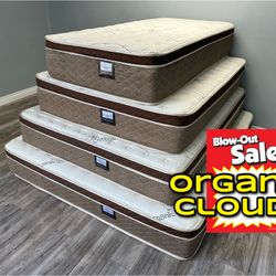 Queen Organic Cloud Comfort Comfort Europillow Top 12in 