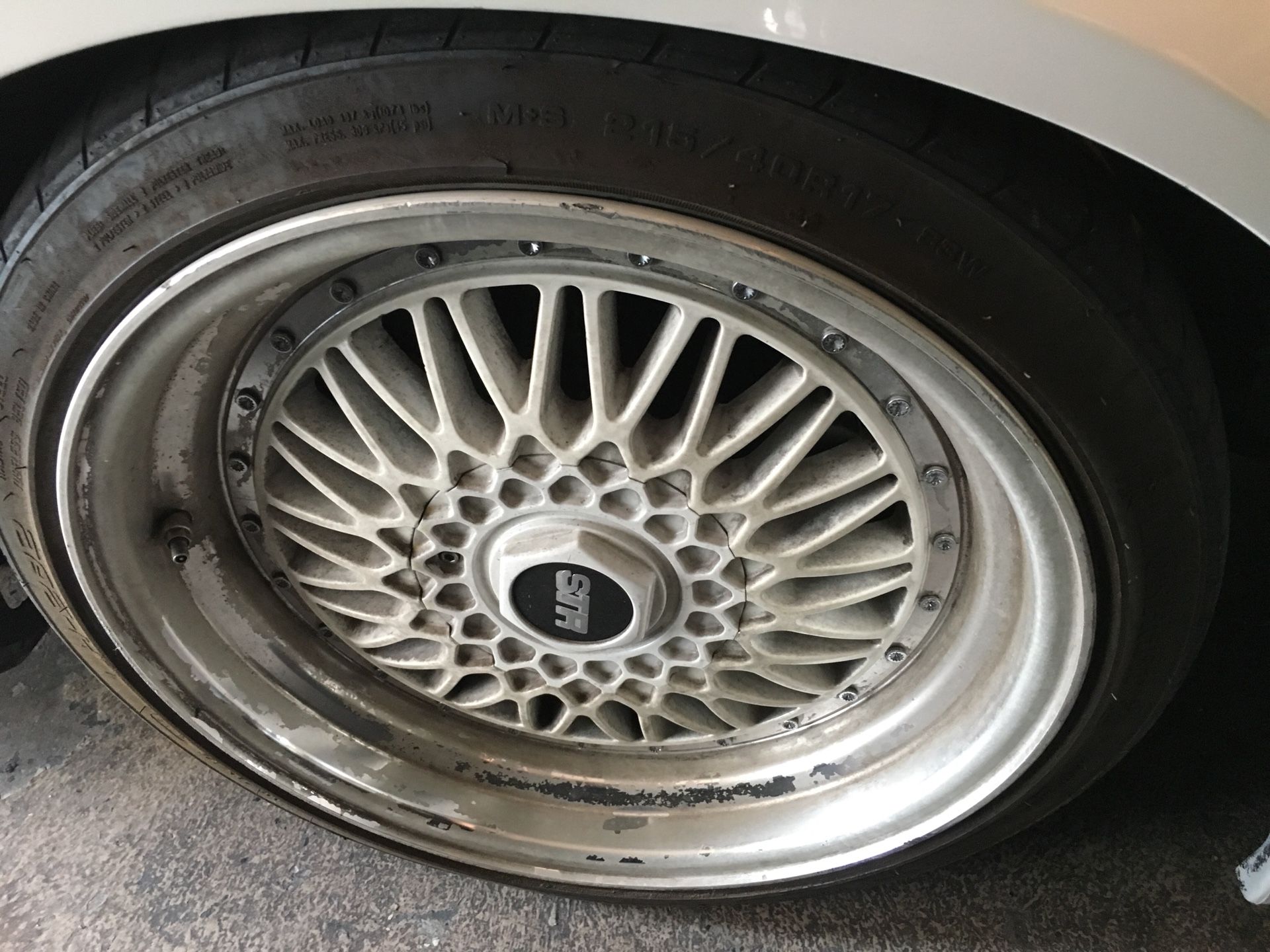 17x8 STR BBS Rs white & polished wheels 5x114.3 & 5x100