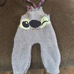 Handmade fuzzy stitch overalls 2T