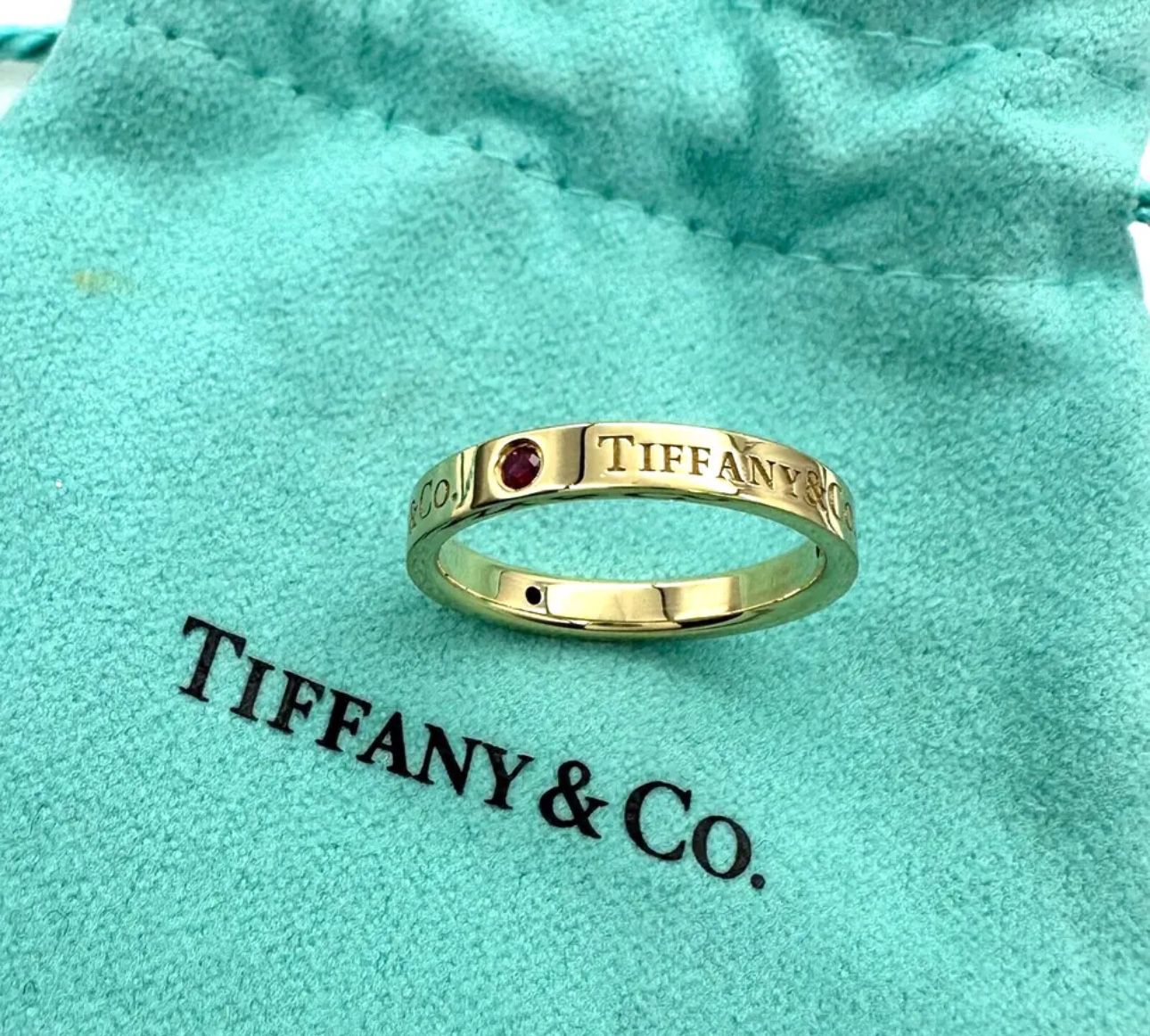 Tiffany & Co. 18k Yellow Gold & Rubies Band Ring