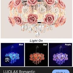 Romantic Ceramic Rose Flower Chandelier