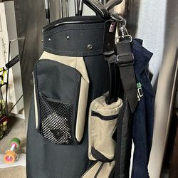 Golf clubs and bag