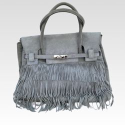 Larettamia Vintage Fringe Suede Top Handle Bag (176)35