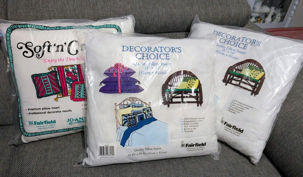 3 Pillow Inserts 16"X16" $10