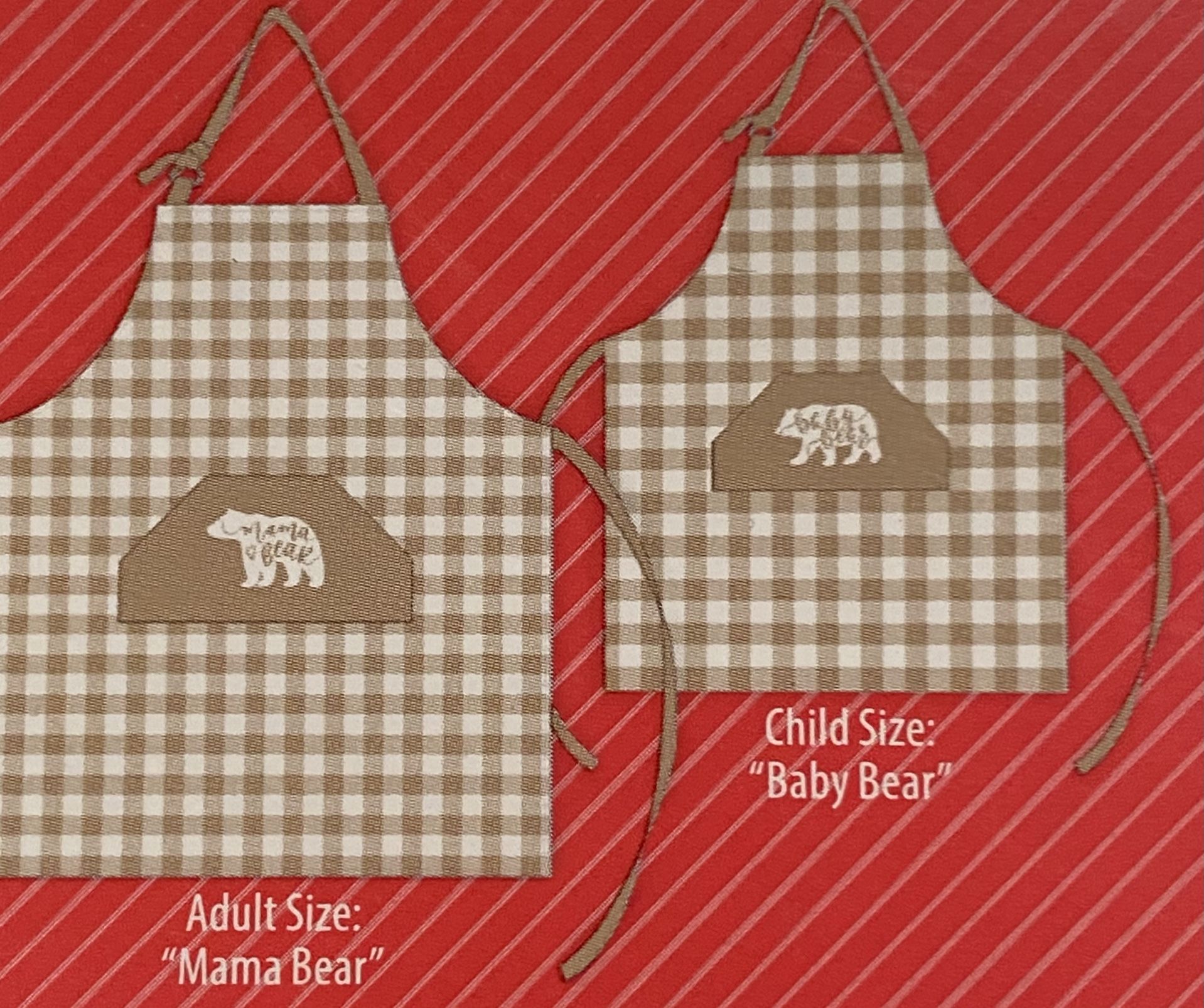 New Apron Set Mama Bear Baby Bear