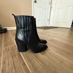 Black, genuine leather