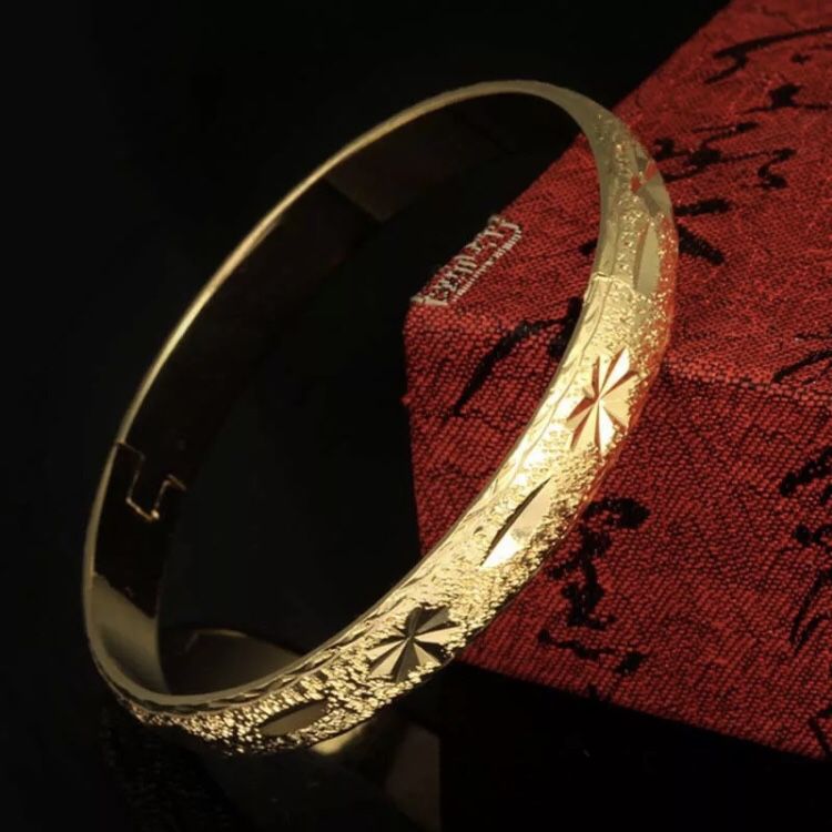 18k gold filled 18k stamped bangle bracelet jewelry accessory 8” around