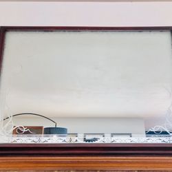 Etched Antique Bar Mirror