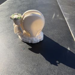 Ceramic Angel Oval Decorative Collectible Photo Frame Small White Green 71/80