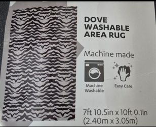 Dove Washable Area Rug 7ft 10.5in x 10ft