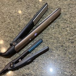 2 Hair Straighteners Flat Iron Bundle LumaBella + Mini Travel Iron