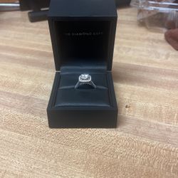 Customs 2.5 Carat Mojssanite With Diamonds Surrounding Wedding Ring 