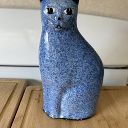 Blue Glass Statue Of Cat