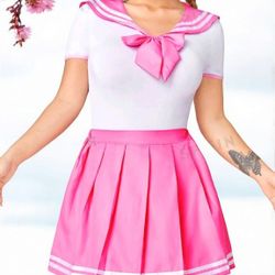 ROMWE J-Fashion Sailor Collar Bodysuit & Pleated Skirt Lingerie Playset