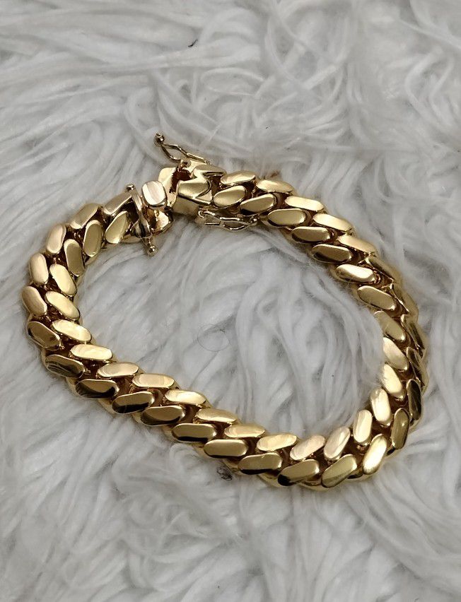 14k Gold Plated Miami Cuban Link 12mm Bracelet 