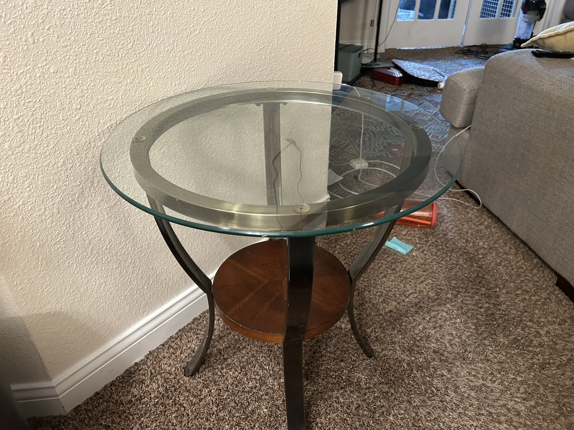 Two glass End Tables