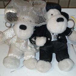 Plush musical dogs husband and wife wedding party