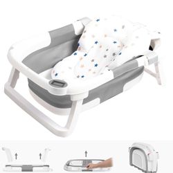 Baby Bath Tub with Soft Cushion & Thermometer