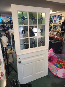 Dutch door stained glass window