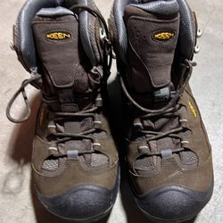 KEEN Men's Durand II Mid Waterproof size 10.5 Hiking boots brown leather