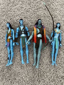 🩵 Avatar Na’vi Action Figure Lot – 4 Figures with Accessories 🏹