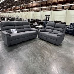 Recliner Sofa And Loveseat  New In A Box Color Gray