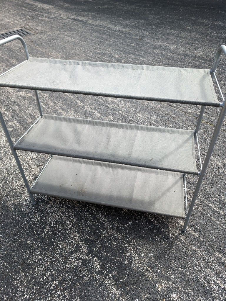 Newer Shoe 3 Rack Shelf, Cloth + Metal. East or West