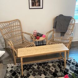 Accepting Offers Must GoNohemian Bamboo Chairs And Bench