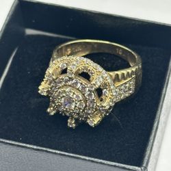 Mens 10k Gold crown Ring 