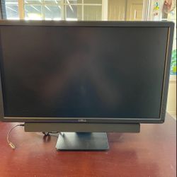Dell 24” Monitor W/Dell Sound Bar and Headset Jack