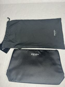 PRADA Beauty Drawstring Bag Black Travel Pouch AUTHENTIC