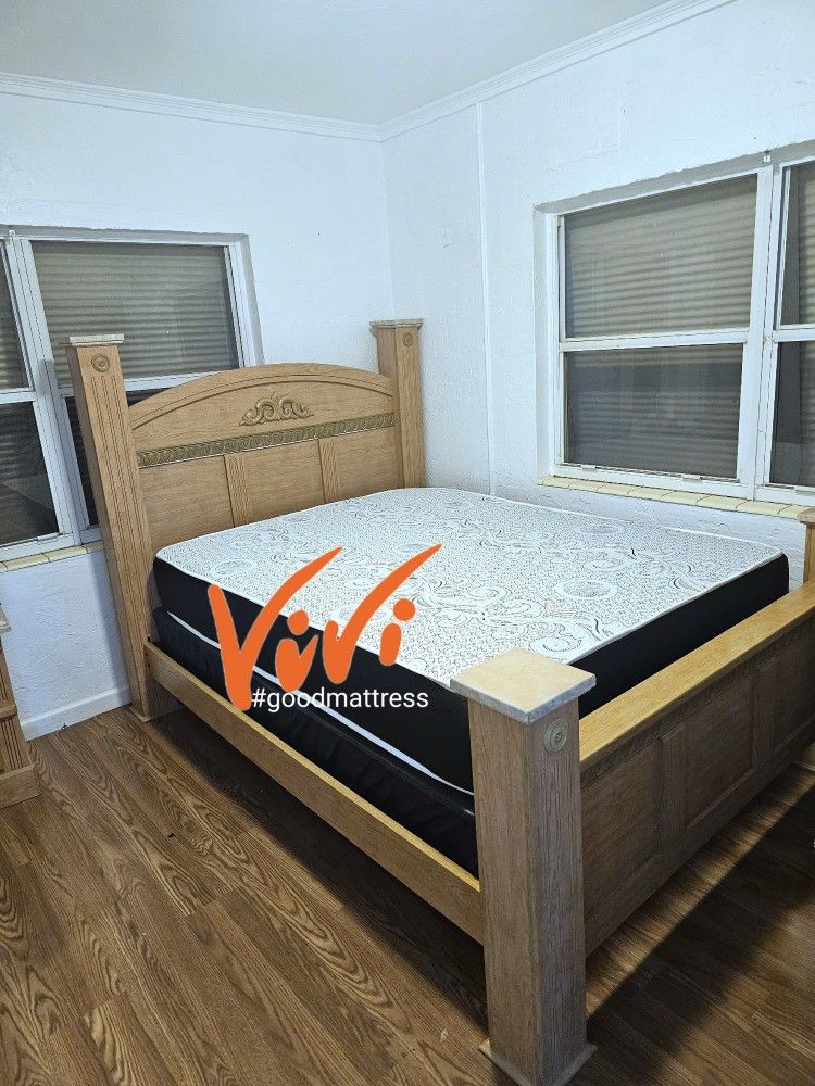 QUEEN MATTRESS WITH BOX SPRING 2PC. BED FRAME ISN'T AVAILABLE