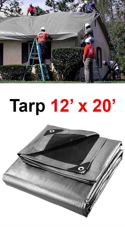 New $25 Heavy Duty 12’x20’ 10mil Canopy Poly Tarp Reinforced Tent Car Boat Cover Tarpaulin