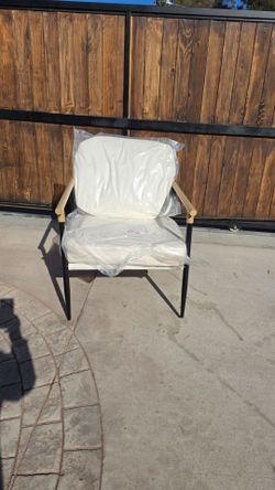 Modern-beige Cotton Fabric Upholstery Arm Chair