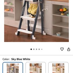 Kids Kitchen Step Stool, Foldable Toddler Tower