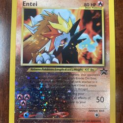 Pokemon Entei Black Star Movie Promo Reverse Holo #34 2001 MP/LP ⭐️