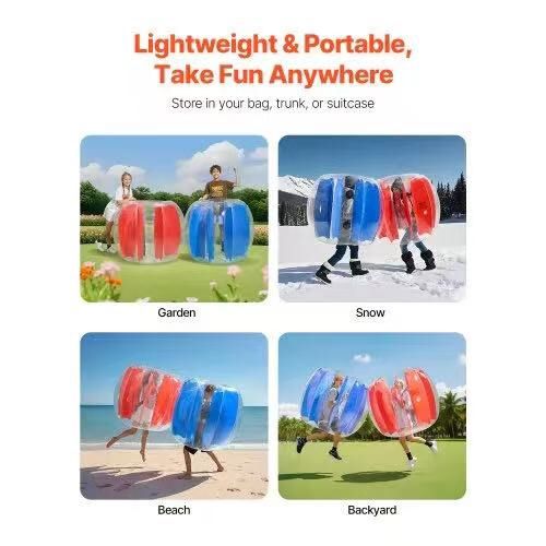 Inflatable Bumper Balls 2-Pack, 4FT/1.2M Body Sumo Ball, Durable Thick PVC Human Hamster Bubble Knocker for Outdoor Sports Team Gaming Play, Bopper To
