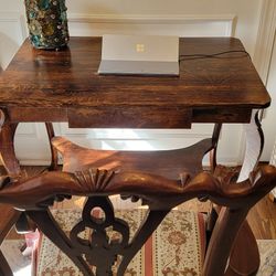 Antique Desk/console Table And Chair