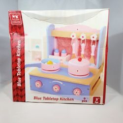 Blue Table Top Kitchen For Kids 9 Pcs 3+