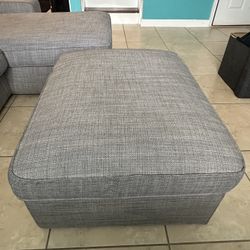 Ottoman with storage, gray (Kivik - IKEA)