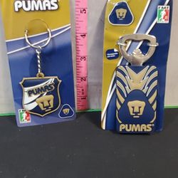 @CHV.   UNAM PUMAS Mexican Soccer League KEYCHAIN KEY CHAIN RING BOTTLE OPENER LOT 