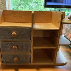 Countertop Bamboo Organizers For Desk, Bathroom, Vanity