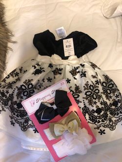 12 months dress and headbands
