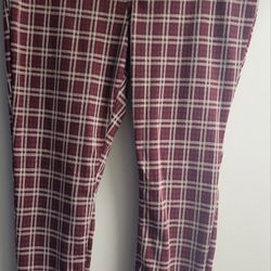 Women's Red Plaid Pants