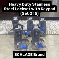 Heavy Duty Stainless Steel Lockset With Keypad (Set Of 5) 