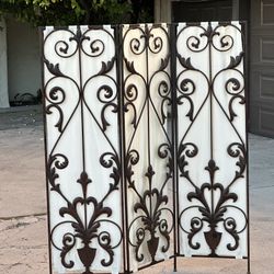 Vintage Rough Iron     Vintage  2000s Fleur De Lis Wrought Iron and Walnut Room